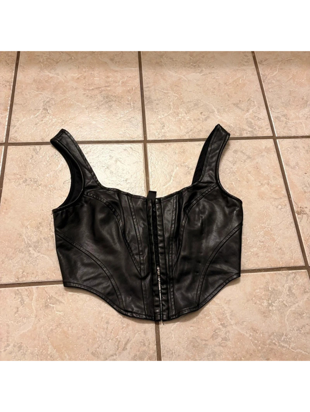 Alternative Grunge Black Faux Leather Windsor Corset